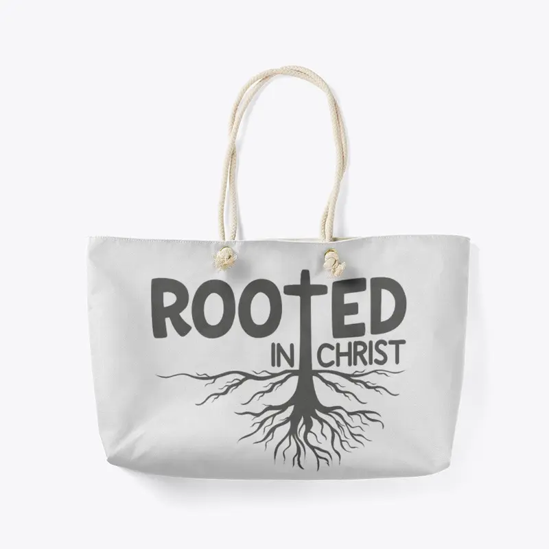 Graphic Rooted in Christ Weekender Tote